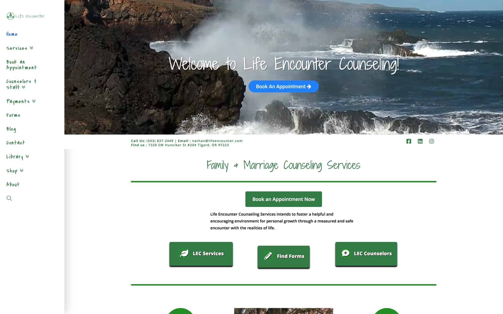 Life Encounter Counseling website